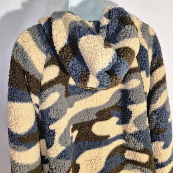 SO Sharpa hooded Jacket, zippered front, tri color, pockets, size XXL - Picture 5 of 16